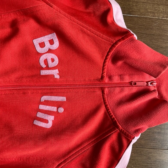 Iconic East. Berlin Track Jacket Ampelmann Orange with White Stripes - Picture 10 of 13